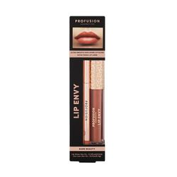 Profusion Cosmetics Lip Envy Bare Beauty Lip Gloss and Liner Set, Glossy Finish, Rich Pigment, Non-Sticky Formula, Lightweight Feel, Vegan Lip Makeup