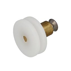 Amig - Rodamiento Mampara de Ducha - Juego de 2 Unidades - Ø 26 x 21 mm - Rodamiento Con Rótula y Tornillo M5x8 - Para Puerta Corredera de Duchas de Baños - Nylon Blanco