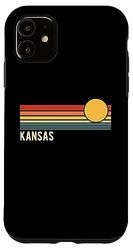 Design retrò in stile tramonto del Kansas USA Custodia per iPhone 11
