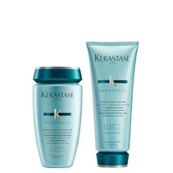 Kérastase, Résistance, Routine Ristrutturante per Capelli Danneggiati, Indeboliti e Stressati, Con Tecnologia Vita-Ciment, Shampoo Bain Force Architecte + Balsamo Ciment Anti Usure