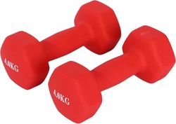 Endless Neoprene Coated Fixed Dumbbell for Gym Exercises | Pair of 4 kg (2 * 8.8 LB) | Material : Iron with Vinyl Coat | Weights for Women and Men