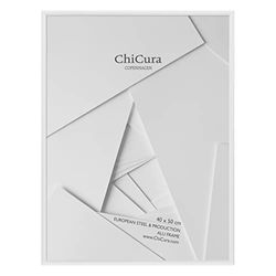 ChiCura Cadre Alu | 40 x 50 cm | Alu | Blanche | Cadre en verre | Cadre Moderne | Cadre Photo