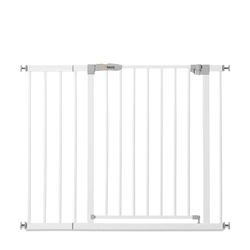 hauck Open N Stop KD Barreira de segurança para crianças escadas com extensão de 21 cm, cerca de segurança infantil sem furos, porta para cães, segurança para bebé, 96 - 101 cm, branco