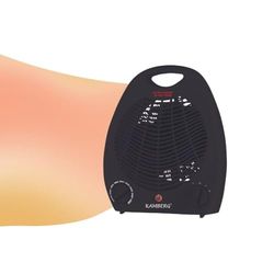 Kamberg - Ventilatorkachel voor badkamer - Ventilatorverwarming - Laag energieverbruik - Stil - 2000 W - Zwart