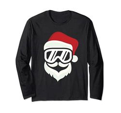 Babbo Natale hipster con occhiali da sci Snowboard regalo Maglia a Manica