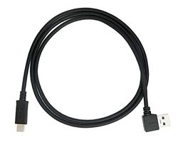SYSTEM-S USB 3.1 kabel 1 m type C stekker naar type A stekker hoek adapter in zwart