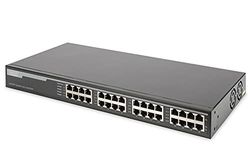 DIGITUS Gigabit Ethernet PoE+ Injector Hub, 802.3at, 10G 16-port, Power Pins:3/6(+), 1/2(-), 250W