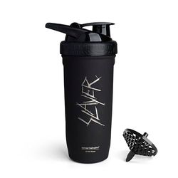 Smartshake Rockband Reforce Stainless Steel Protein Shaker Bottle 900 ml | 30 oz - Leakproof Screw-on Lid - BPA Free - Non Insulated – Unisex (Slayer, Scratchy Logo)