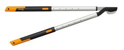 Fiskars Podadeira telescópica com lâmina bypass SmartFit para madeira verde, camada antiaderente, diâmetro de corte: 5 cm, aço temperado, comprimento do cabo: 66-90 cm, preto/laranja, L86, 1013564
