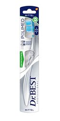 Dr.BEST Polimed - Spazzolino da denti a testa corta, medio, per prestazioni di pulizia migliori fino al 63% in aree difficili da raggiungere*