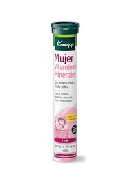 Kneipp Mujer Vitaminas y Minerales, Complemento de Magnesio, Calcio, Vitamina C, Zinc, Hierro y Yodo, Reduce el Cansancio, Aporta Enería y Aumenta las Defensas, Efervescentes, 15 Comprimidos