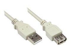 Good Connections förlängningskabel USB enkel kontakt A till uttag beige grå 5,00 m