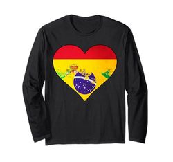 Bandera de España y Brasil del Corazón Manga Larga