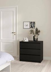 Dmora - Cassettiera Lilou, Settimino Multiuso, Comò Camera da Letto, Mobile con cassetti, 77x50 h68 cm, Nero