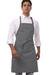 Colour by Chef Works B192 Adjustable Bib Apron, Grey