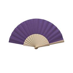 eBuyGB Folding Handheld Fan, Wooden Hand Fan, Wedding Party Accessory, Pocket Sized Fan for Wedding Gift, Party Favours, Summer Holidays, Mini Travel Fan Home Décor - Purple