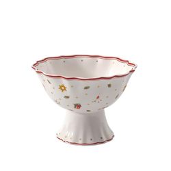 Villeroy & Boch Toy's Delight Bol à dessert sur pied, Porcelaine Premium, Blanc/Rouge