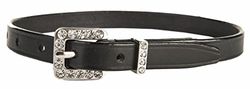 HKM 551380 sporenriem van leer met kristallen sluiting, 1 paar, M
