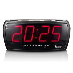 ICES Electronics ICR-230-1 Rádio (relógio, FM, PLL, LED, 4,57 cm (1,8"), 14 cm, 11 cm) preto
