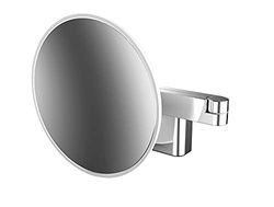 Emco Evo LED Miroir cosmétique et Rasage sur Bras Double Articulation, Miroir cosmétique Rond avec éclairage Mural, Miroir grossissant à intensité Variable (5 Compartiments)