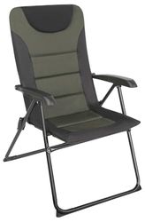 Homecall 30045 Chaise de camping pliante de jardin en acier bicolore/600D polyester dossier rembourré réglable vert/noir, 104,0 cm* 70,0 cm* 60,0 cm