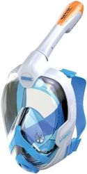 Seac Mágica máscara de snorkel integral, anti-Vaho, válvula de pulverização e snorkel estanco, branco/laranja, L/XL