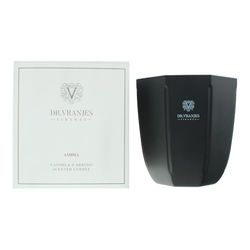 Dr. Vranjes - Decorative Scented Candle Onice - Ambra 500 g / 18 oz, Refined Colored Glass Vessel Hand-Made, Octagonal Form, Color Black, Made in Italy