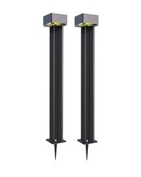 Solarsys® - Set van twee zonnelampen, 300 lumen, 1,2 W, zonnepaneel, corrosiebehandeling, schroeven en installatieset, inbegrepen voor tuin, binnenplaats en straat, 2 stuks