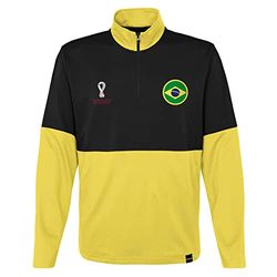 Official Fifa World Cup 2022 Quarter Zip Pull Over, Youth, Brazil, Age 8-10