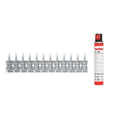 fischer - Clavos para Disparo 32mm con Gas Incluido, para clavadora electrica de Clavos FGC 100, Aptos para hormigón (< C 30/37), ladrillo Macizo y mampostería, 1.008 uds, Gris