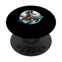 Bigfoot Montando Una Tortuga Divertido Cryptid PopSockets PopGrip Adhesivo