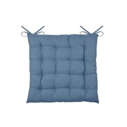 Lovely Casa - Stoelkussen – afmetingen 38 x 38 x 5 cm – 100% katoen – kleur onweerblauw – model Oxford – satijn van katoen – uitstekende kwaliteit – zacht en elegant