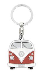 BRISA VW Collection - Volkswagen Enamel Metal Keyring Keychain Accessory Keyholder in T1 Bus Design (Front/Orange)