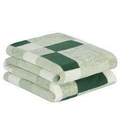 Dreamscene Couverture Polaire d'hiver à Carreaux Super Douce, Chaude et Confortable pour canapé, lit, Pique-Nique, Jardin, Tartan Vert forêt – 120 x 150 cm
