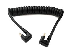 System-S USB 3.1 type C kabel 80 cm stekker naar stekker 100 W spiraal U Turn 180° hoek adapter