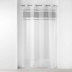 Douceur d'Intérieur, Voilage à Oeillets (140 x 280 Cm) Storia, Voile Sablé Finition Top Jacquard