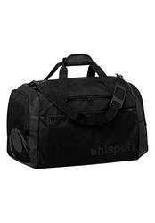 Uhlsport ESSENTIAL 75 liter sportväska resväska för kvinnor och män – med två sidofickor och främre fack – väska för sport, resor, fitness, gym, handboll, fotboll – svart