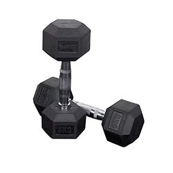 BOXPT Haltère hexagonale noire 12,5 kg (1 unité)