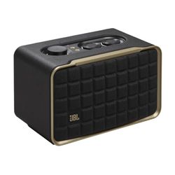 JBL Authentics 200, Smart Home Speaker, Altoparlante Bluetooth dal Design Retrò Anni '70 con Griglia Quadrex, Wi-Fi, Assistente Vocale, AirPlay, One App, Nero, Spina AC UK (tipo G)