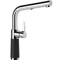 SCHOCK | Miscelatore SC540 Canna Alta Dritta con Doccia Estraibile, Base Rivestita in ®Cristadur Premium Nero Puro, h323mm