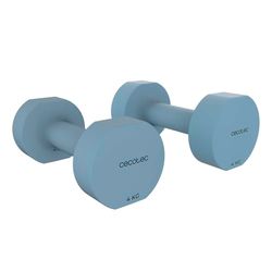 Cecotec Conjunto de 2 Mancuernas de 4 Kg cada una, Drumfit 400 DoubleNeo, Recubrimiento de neopreno, Diseño compacto y anti-rodamiento, Entrenamiendo de fuerza, movilidad, equilibrio y resistencia