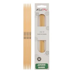 KnitPro K22127 Ferri da Maglia Appuntiti, bambù, Naturale, 3,50 mm, 5 unità