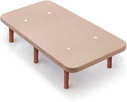 HOGAR24 ES | Base Tapizada Tejido 3D | Válculas de Transpiración | Estable y Resistente | Incluye Juego de Patas de Madera Color Cerezo | Color Beige | Medida: 105x190 cm