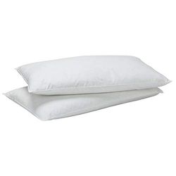 Pikolin Home - Conjunto de 2 almofadas de penas e penas (30 % pinos) - Capa dupla de algodão, respirável, suave, baixa firmeza, para dormir de barriga para baixo