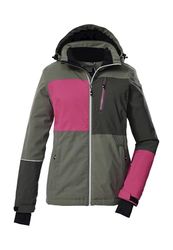 killtec Donna Giacca da sci/giacca funzionale con cappuccio e paraneve KSW 437 WMN SKI JCKT, moos, 44, 43157-000