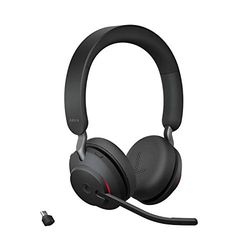 Jabra Evolve2 65 Draadloze Headset – Microsoft Teams-gecertificeerde Stereokoptelefoon met Noise Cancelling en Lange Batterijduur – USB-C Bluetooth Adapter – Zwart