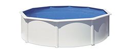 GRE KIT460ECO Fidji - Piscine Hors-Sol en Acier, Piscine Ronde avec Structure en Acier Blanc. Piscines Hors-Sol pour Jardin, 460 x 120 cm