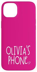 Olivia's Phone Olivia Nome Personalizzato Bianco Rosa Custodia per iPhone 14 Plus