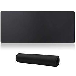 Jahosin Grote gaming muismat met gestikte randen, [70 x 30 cm] verlengde muismat met antislip natuurlijke rubberen basis voor gamer/desktop/kantoor/thuis (70 x 30 Blackuk)