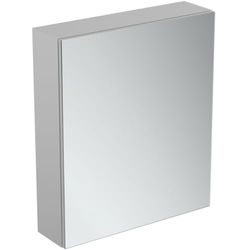 Ideal Standard - Behållarspegel med långsam stängningsdörr och inre förstoringsspegel, lägre LED-ljus, 60 x 70, 8W, neutral